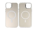 BAOHU Magsafe Hoesje Geschikt voor de iPhone 16 - Magnetic Fashion Backcover Telefoonhoesje - Wit / Zilver