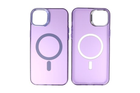 Magsafe Hoesje Geschikt voor de iPhone 16 - Magnetic Fashion Backcover Telefoonhoesje - Paars