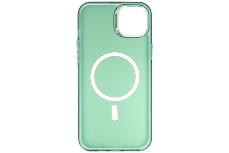 Magsafe Hoesje Geschikt voor de iPhone 16 - Magnetic Fashion Backcover Telefoonhoesje - Donker Groen