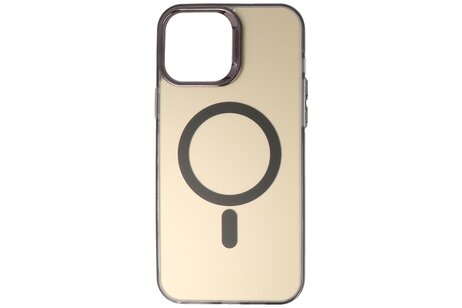 Magsafe Hoesje Geschikt voor de iPhone 16 Pro - Magnetic Fashion Backcover Telefoonhoesje - Zwart