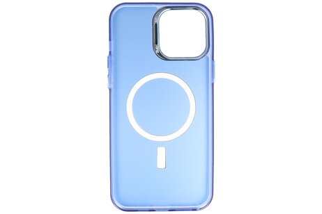 Magsafe Hoesje Geschikt voor de iPhone 16 Pro - Magnetic Fashion Backcover Telefoonhoesje - Navy