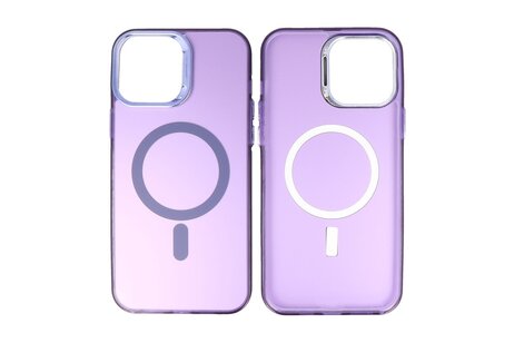 Magsafe Hoesje Geschikt voor de iPhone 16 Pro - Magnetic Fashion Backcover Telefoonhoesje - Paars