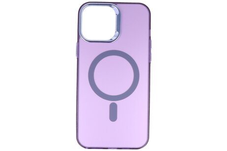 Magsafe Hoesje Geschikt voor de iPhone 16 Pro - Magnetic Fashion Backcover Telefoonhoesje - Paars