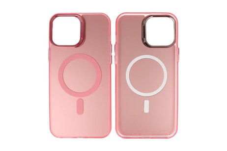 BAOHU Magsafe Hoesje Geschikt voor de iPhone 16 Pro - Magnetic Fashion Backcover Telefoonhoesje - Roze