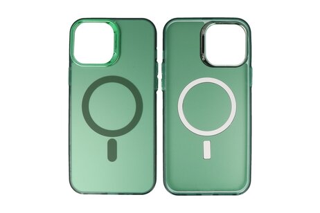 BAOHU Magsafe Hoesje Geschikt voor de iPhone 16 Pro - Magnetic Fashion Backcover Telefoonhoesje - Donker Groen