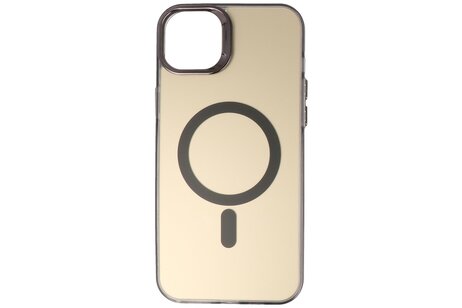 Magsafe Hoesje Geschikt voor de iPhone 16 Plus - Magnetic Fashion Backcover Telefoonhoesje - Zwart