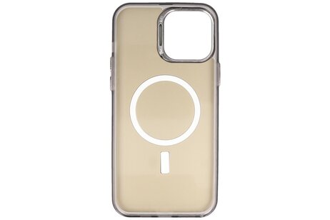 Magsafe Hoesje Geschikt voor de iPhone 16 Pro Max - Magnetic Fashion Backcover Telefoonhoesje - Zwart