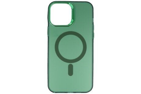 BAOHU Magsafe Hoesje Geschikt voor de iPhone 16 Pro Max - Magnetic Fashion Backcover Telefoonhoesje - Donker Groen