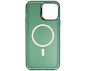 Magsafe Hoesje Geschikt voor de iPhone 16 Pro Max - Magnetic Fashion Backcover Telefoonhoesje - Donker Groen