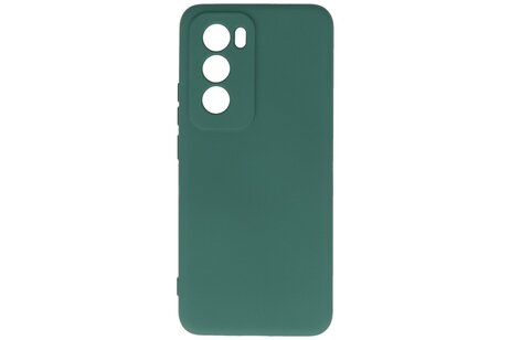 BAOHU Hoesje Geschikt voor de Oppo Reno 12 Pro - Fashion Backcover Hoesje - Colorful Telefoonhoesje - Donker Groen