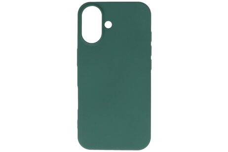 Fashion Backcover Telefoonhoesje - Color Hoesje - Geschikt voor iPhone 16 - Donker Groen