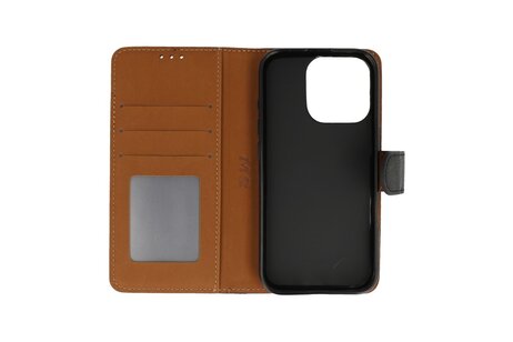 BAOHU Zakelijke Book Case Telefoonhoesje - Portemonnee Hoesje - Geschikt voor de iPhone 16 Pro Max - Zwart