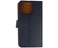 BAOHU Zakelijke Book Case Telefoonhoesje - Portemonnee Hoesje - Geschikt voor de iPhone 16 Pro Max - Navy