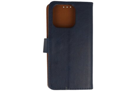BAOHU Zakelijke Book Case Telefoonhoesje - Portemonnee Hoesje - Geschikt voor de iPhone 16 Pro Max - Navy