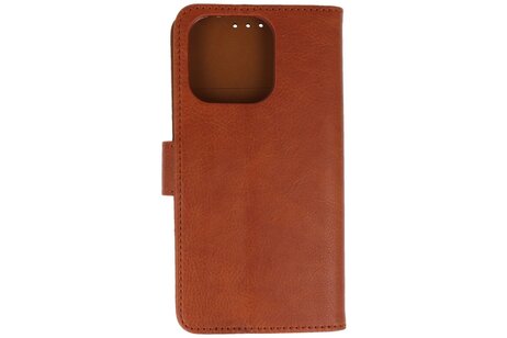 BAOHU Zakelijke Book Case Telefoonhoesje - Portemonnee Hoesje - Geschikt voor de iPhone 16 Pro Max - Bruin
