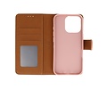 BAOHU Zakelijke Book Case Telefoonhoesje - Portemonnee Hoesje - Geschikt voor de iPhone 16 Pro Max - Rose Goud