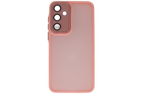 BAOHU Hoesje Geschikt voor de Samsung Galaxy A55 - Mat-Transparent met Camera Beschermer Case - Roze