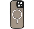 BAOHU Hoesje Geschikt voor de iPhone 14 / iPhone 13 - Mat-Transparent met Camera Beschermer Magnetic Case - Zwart