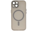 BAOHU Hoesje Geschikt voor de iPhone 14 / iPhone 13 - Mat-Transparent met Camera Beschermer Magnetic Case - Grijs