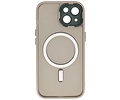 BAOHU Hoesje Geschikt voor de iPhone 14 / iPhone 13 - Mat-Transparent met Camera Beschermer Magnetic Case - Grijs