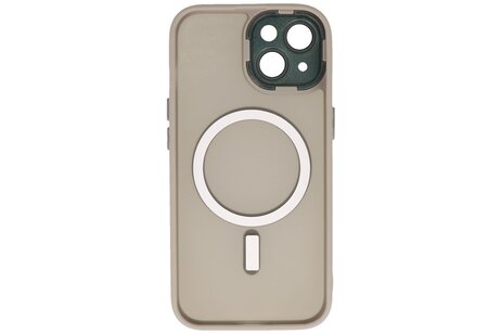BAOHU Hoesje Geschikt voor de iPhone 14 / iPhone 13 - Mat-Transparent met Camera Beschermer Magnetic Case - Grijs