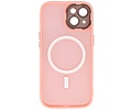 BAOHU Hoesje Geschikt voor de iPhone 14 / iPhone 13 - Mat-Transparent met Camera Beschermer Magnetic Case - Roze