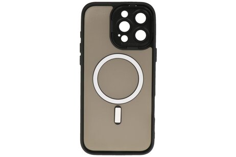 BAOHU Hoesje Geschikt voor de iPhone 14 Pro - Mat-Transparent met Camera Beschermer Magnetic Case - Zwart