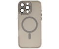 BAOHU Hoesje Geschikt voor de iPhone 14 Pro - Mat-Transparent met Camera Beschermer Magnetic Case - Grijs