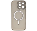 BAOHU Hoesje Geschikt voor de iPhone 14 Pro - Mat-Transparent met Camera Beschermer Magnetic Case - Grijs