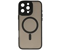 BAOHU Hoesje Geschikt voor de iPhone 14 Pro Max - Mat-Transparent met Camera Beschermer Magnetic Case - Zwart