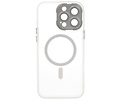 BAOHU Hoesje Geschikt voor de iPhone 14 Pro Max - Mat-Transparent met Camera Beschermer Magnetic Case - Wit