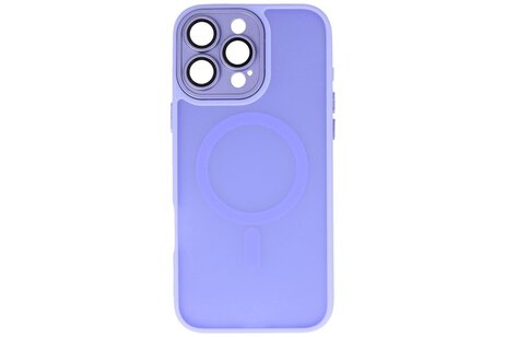BAOHU Hoesje Geschikt voor de iPhone 14 Pro Max - Mat-Transparent met Camera Beschermer Magnetic Case - Paars