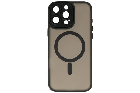 BAOHU Hoesje Geschikt voor de iPhone 15 Pro - Mat-Transparent met Camera Beschermer Magnetic Case - Zwart