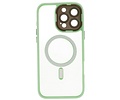 BAOHU Hoesje Geschikt voor de iPhone 15 Pro - Mat-Transparent met Camera Beschermer Magnetic Case - Groen