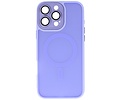 BAOHU Hoesje Geschikt voor de iPhone 15 Pro - Mat-Transparent met Camera Beschermer Magnetic Case - Paars