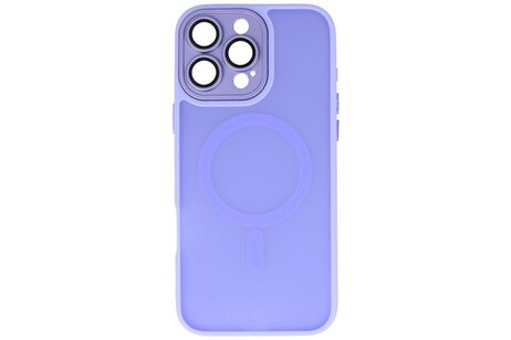 BAOHU Hoesje Geschikt voor de iPhone 15 Pro - Mat-Transparent met Camera Beschermer Magnetic Case - Paars