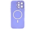 BAOHU Hoesje Geschikt voor de iPhone 15 Pro - Mat-Transparent met Camera Beschermer Magnetic Case - Paars