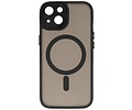 BAOHU Hoesje Geschikt voor de iPhone 15 Plus - Mat-Transparent met Camera Beschermer Magnetic Case - Zwart