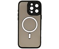 BAOHU Hoesje Geschikt voor de iPhone 15 Pro Max - Mat-Transparent met Camera Beschermer Magnetic Case - Zwart