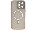 BAOHU Hoesje Geschikt voor de iPhone 15 Pro Max - Mat-Transparent met Camera Beschermer Magnetic Case - Grijs