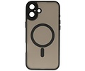 BAOHU Hoesje Geschikt voor de iPhone 16 - Mat-Transparent met Camera Beschermer Magnetic Case - Zwart