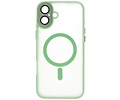 BAOHU Hoesje Geschikt voor de iPhone 16 - Mat-Transparent met Camera Beschermer Magnetic Case - Groen