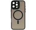 BAOHU Hoesje Geschikt voor de iPhone 16 Pro - Mat-Transparent met Camera Beschermer Magnetic Case - Zwart