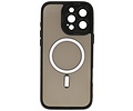 BAOHU Hoesje Geschikt voor de iPhone 16 Pro - Mat-Transparent met Camera Beschermer Magnetic Case - Zwart
