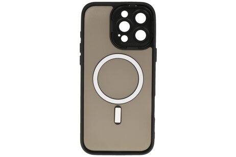 BAOHU Hoesje Geschikt voor de iPhone 16 Pro - Mat-Transparent met Camera Beschermer Magnetic Case - Zwart