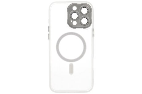 BAOHU Hoesje Geschikt voor de iPhone 16 Pro - Mat-Transparent met Camera Beschermer Magnetic Case - Wit