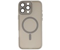 BAOHU Hoesje Geschikt voor de iPhone 16 Pro - Mat-Transparent met Camera Beschermer Magnetic Case - Grijs