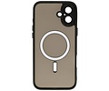 BAOHU Hoesje Geschikt voor de iPhone 16 Plus - Mat-Transparent met Camera Beschermer Magnetic Case - Zwart