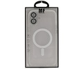 BAOHU Hoesje Geschikt voor de iPhone 16 Plus - Mat-Transparent met Camera Beschermer Magnetic Case - Wit