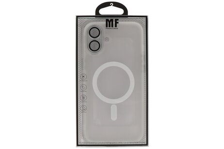 BAOHU Hoesje Geschikt voor de iPhone 16 Plus - Mat-Transparent met Camera Beschermer Magnetic Case - Wit